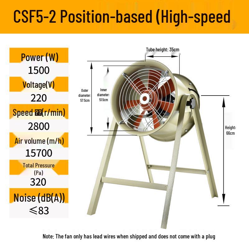 High-Temperature Axial Flow Kitchen Ventilation Fan, 380V/220V Industrial Exhaust, Silent Duct Type