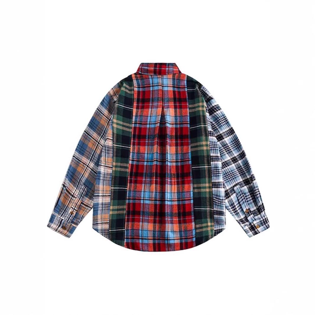 

Korean Retro Plaid Long-Sleeve Unisex Shirt Jacket - 2024 Spring Trend XL красный