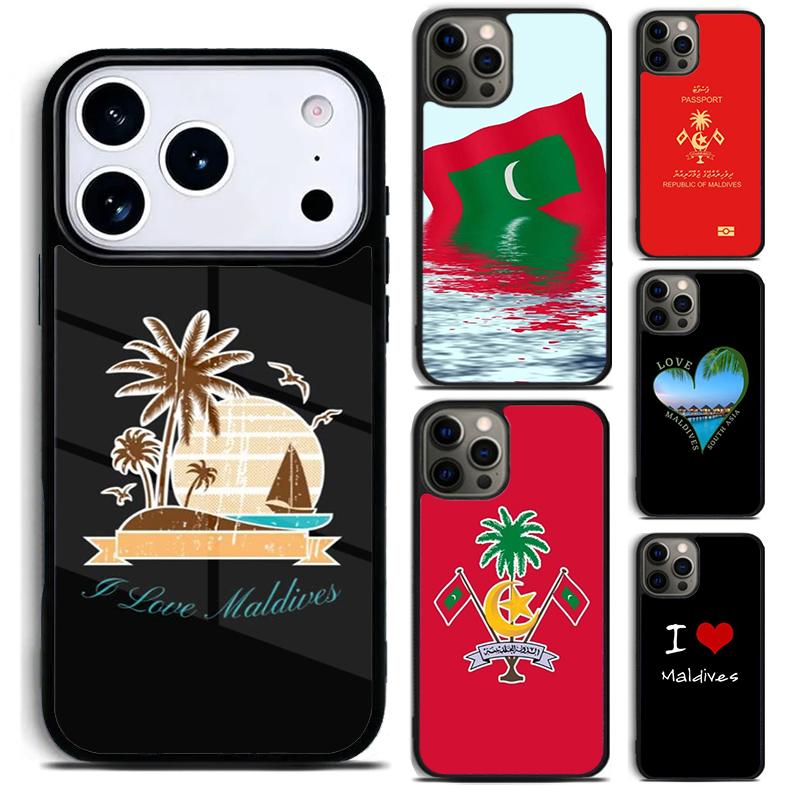 Maldives Passport Phone Case for iPhone 17 16 15 Pro Max Air 14 13 12 11 Plus Shockproof Capa Cover