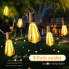 39.3FT Solar String Lights Outdoor Waterproof, Solar Patio Lights with Remote Control & 25+1 Dimmable ST38 Bulbs Shatterproof
