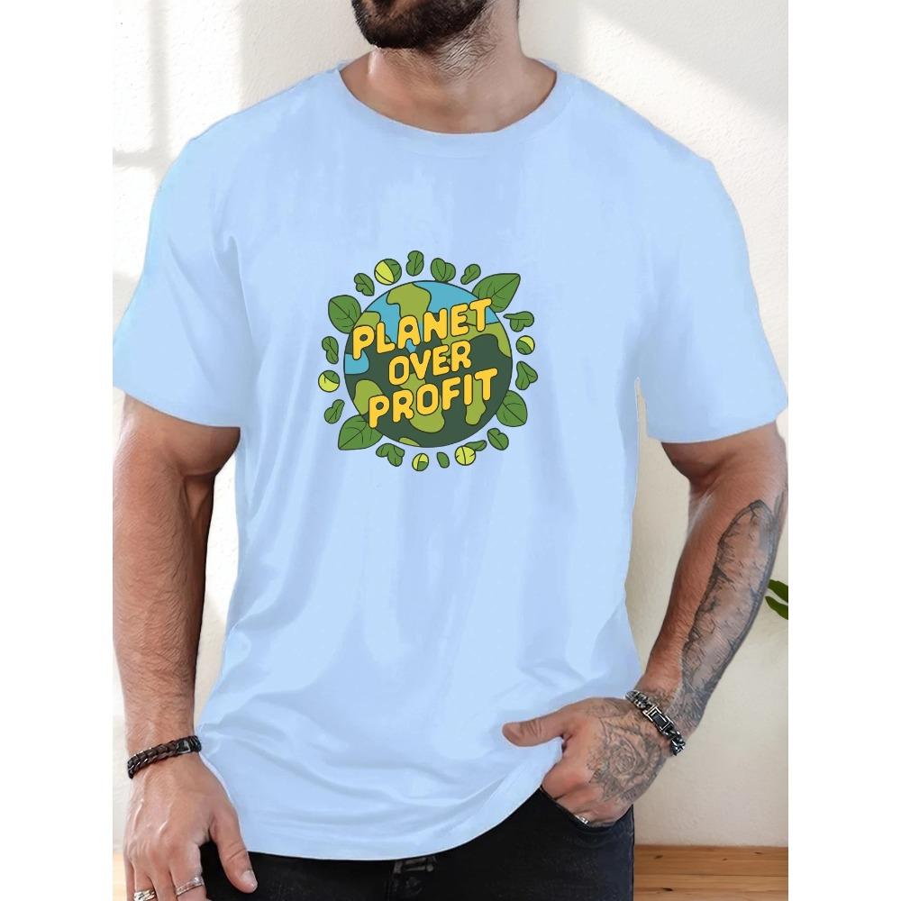 Men's Pattern Summer Casual Crew Neck Short T-shirt