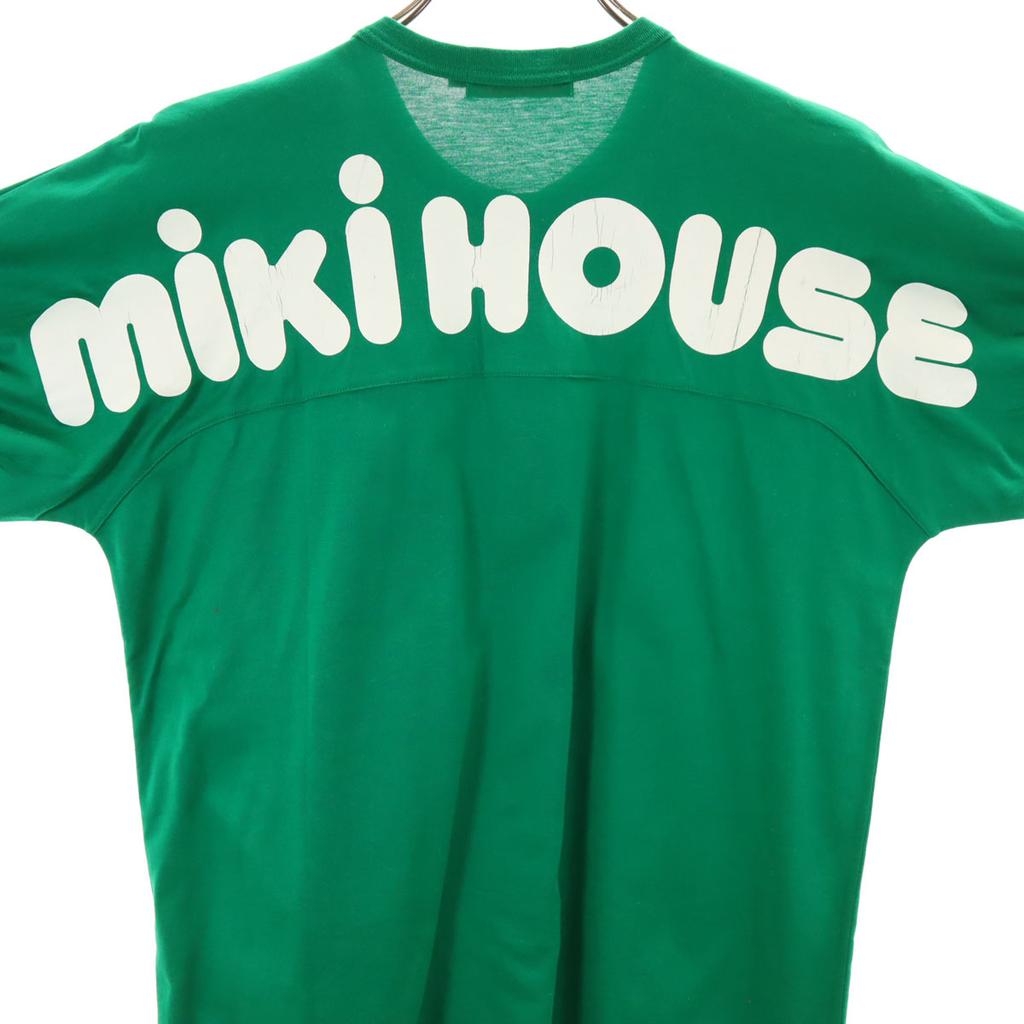 MIKIHOUSE Rückseitiges Logo Kurzarm Henry-Kragen T-Shirt M grün Herren Gebraucht