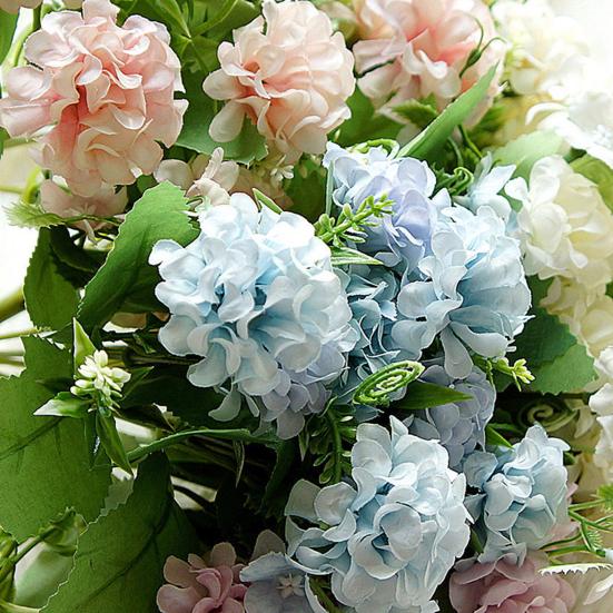 Flowers Pot Reusable Vivid Gift Colorful Fake Flower Bouquet for Garden Office Coffee House