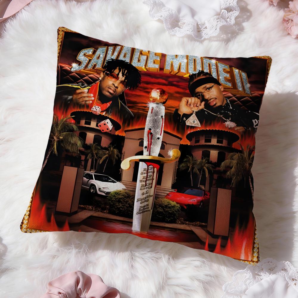 

singer 21 Savage Cushion Cover Premium Comfort Reversible Pillow Cove -Two in One Design for Any Room & Car Interior 30cmx30cm