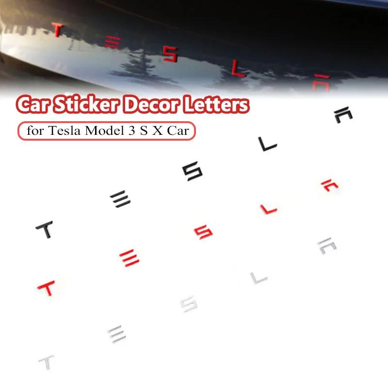 Car ABS 3D Letters Hood Emblem Badge Car Stickers Styling Car Accessories Wording 3D Letter For Tesla Model3 Model Y Model S X