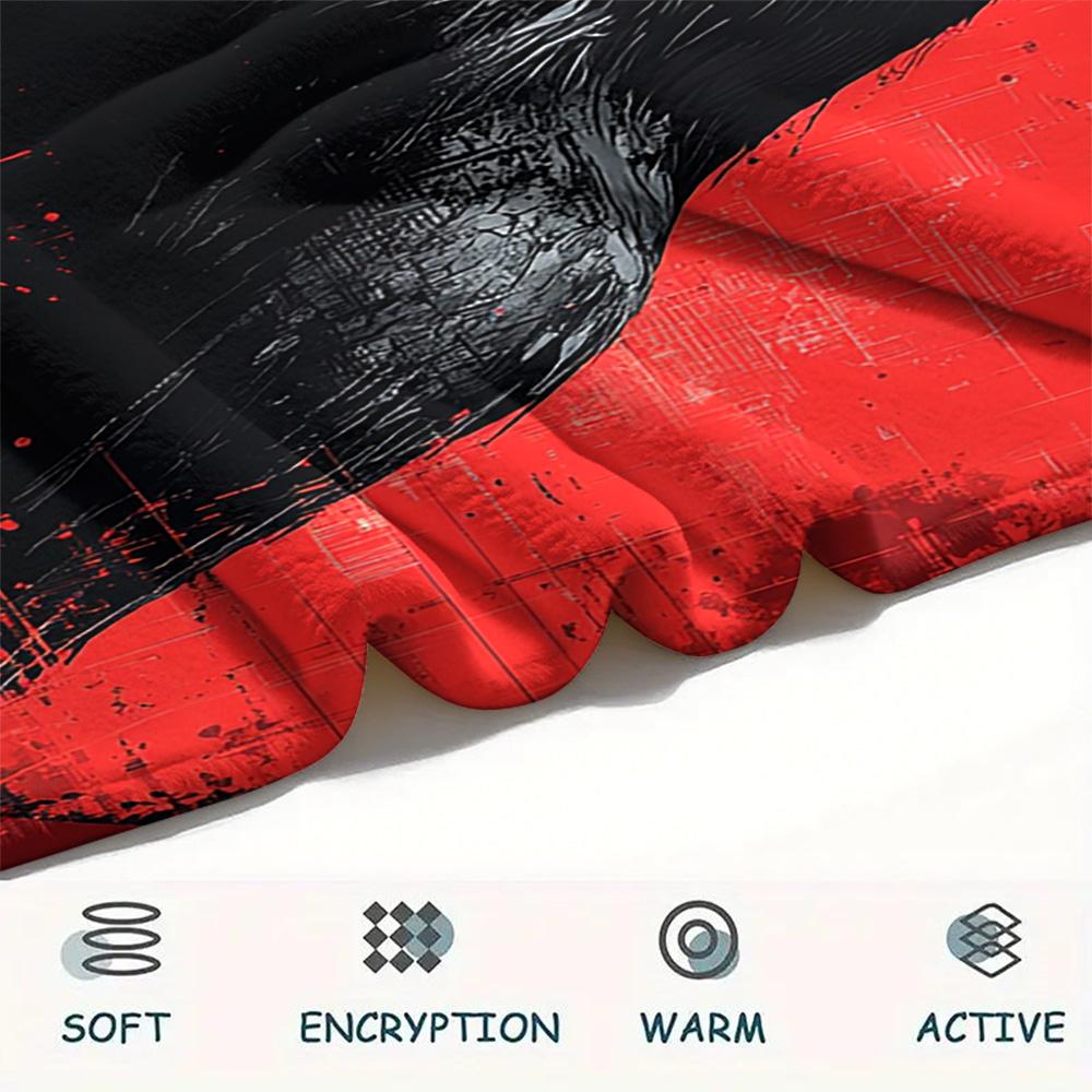 Crow Print Flannel Blanket, High quality Comfortable for All Seasons, Home Decor, Warmth and Comfort, Perfect for Christmas Gifts