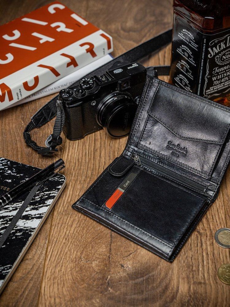 A Vertical, Elegant Men's Wallet Made of High-quality Genuine Leather with RFID Technology - Pierre Cardin