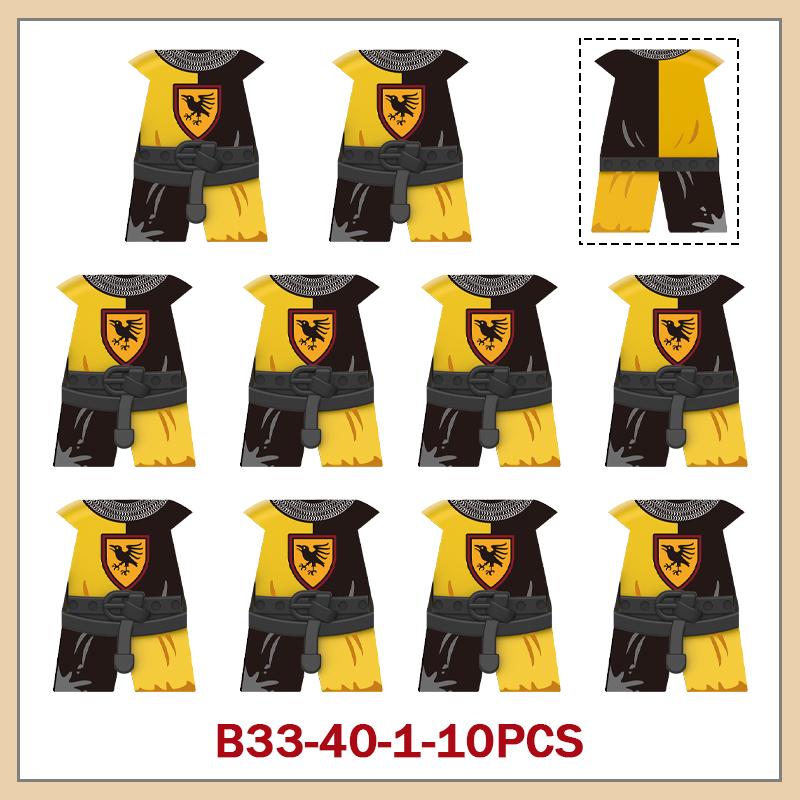 Medieval Military Castle Knight Armour Shoulder Armor Building Blocks Soldier Figure Parts Printed Army Warrior Bricks Toy Gifts