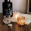 Tulip Glass Aroma Candle Holder with Lotus Stand - Retro Design