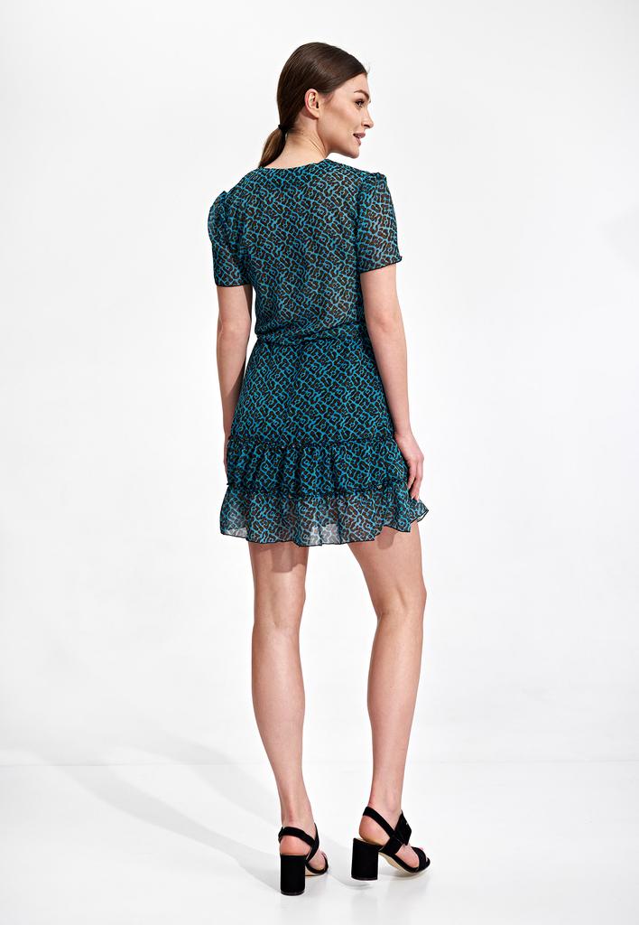 Boho dress with a leopard print - leopard print mini dress M862