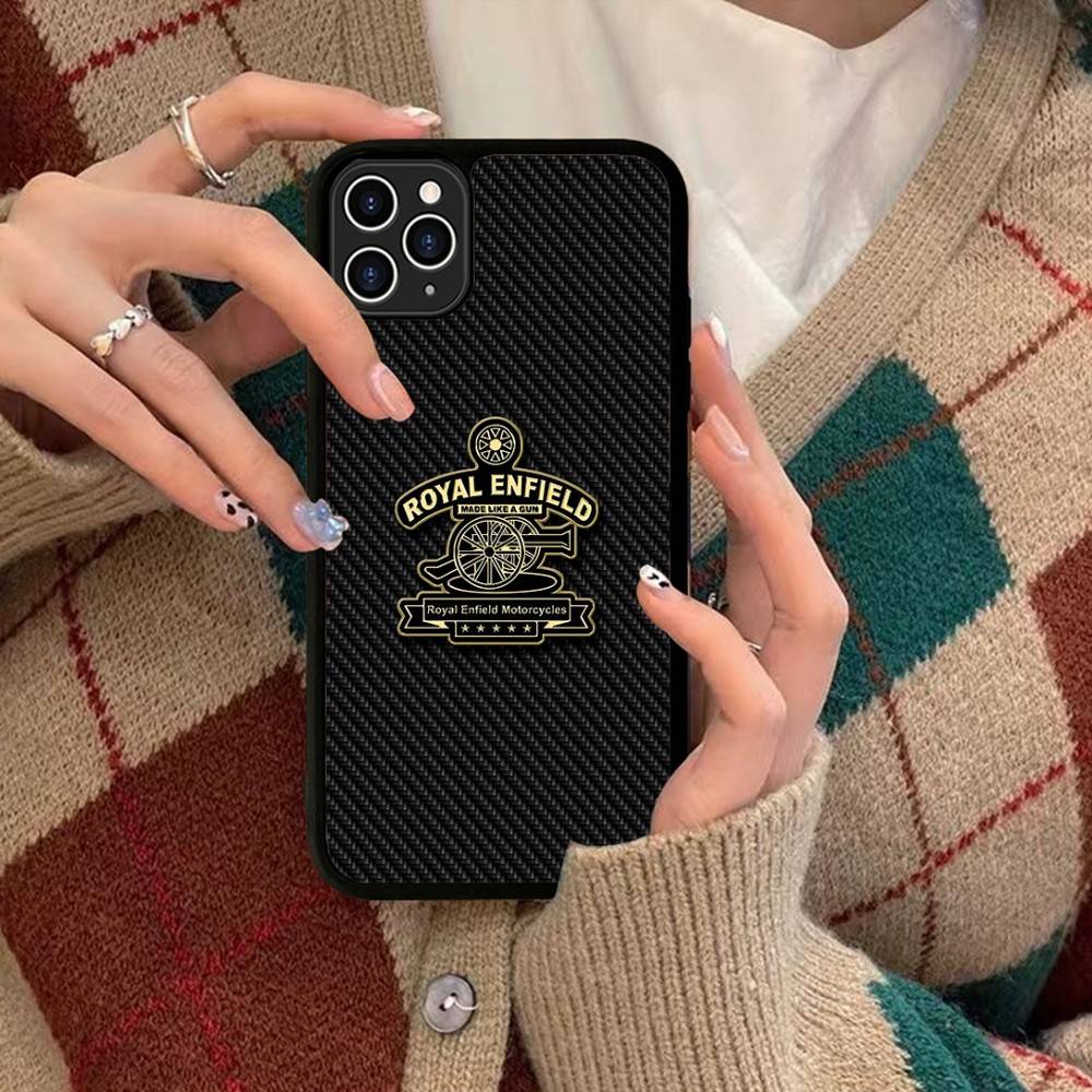 R-ROYALS E-ENFIELDS Logo For IPhone 17 16 Pro Max Air 15 14 13 12 Mini Plus 11 Hard PC+TPU Phone Back Cover