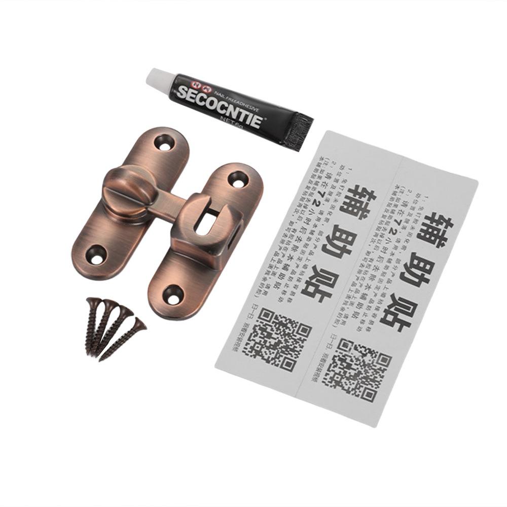 NEW Home Security Door Latch Lock Zinc Alloy Rustproof Security Lock Drill Free Anti-theft Buckle Home Accessories