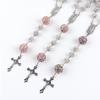 European & American Women's Six-Layer Rosary Necklace with Diamond-Studded Soft Clay Beads