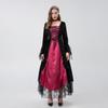 Halloween Vampire Costume Medieval Court Party Queen Vintage Lace Dress