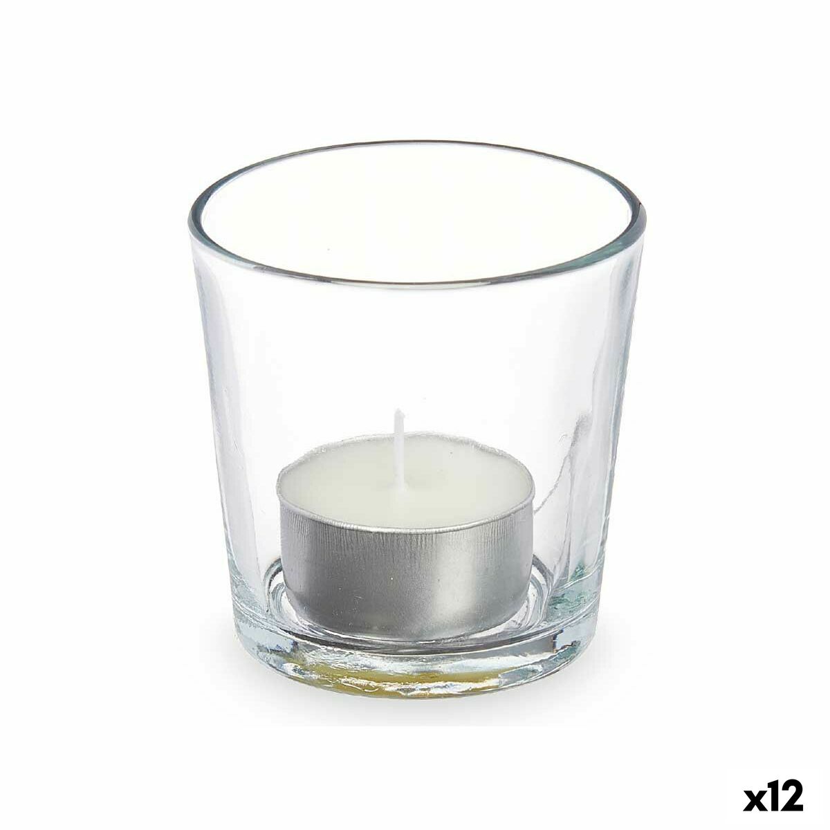 

Ароматическая свеча 7 х 7 х 7 см (12 единиц) Стеклянный хлопок TU прозрачный