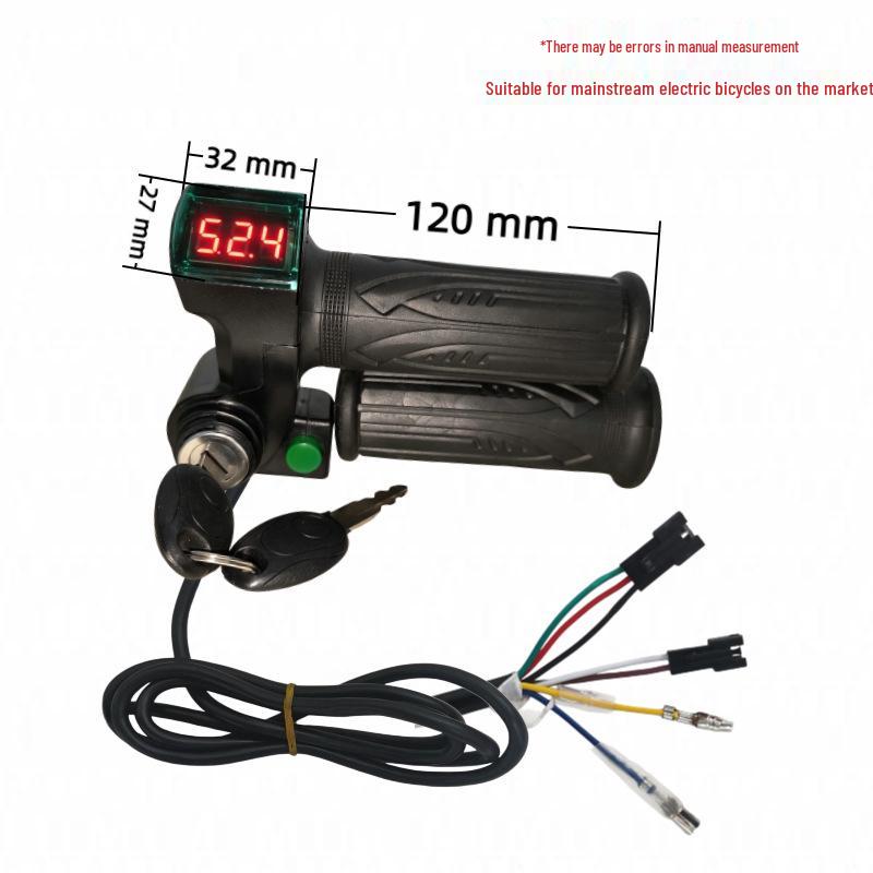 Red Screen Electric Throttle Grip with Large Handlebar Lock & Cruise Control for Old Model