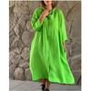 Women's Plus Size White Summer Shirt Dress - Mid-Sleeve, Single-Breasted, Knee-Length with Relaxed Fit