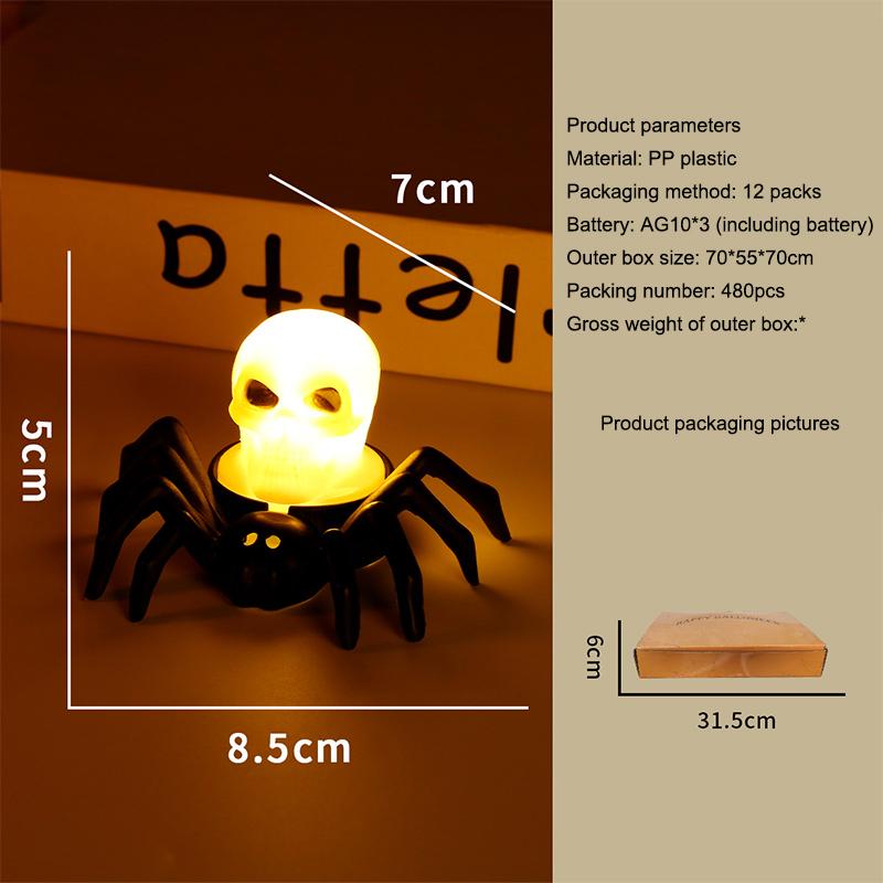 Haunted Led Candle Light Plastic Spider Pumpkin Lamp House Halloween Party Decor Horror Props Halloween Decorations For Home Bar