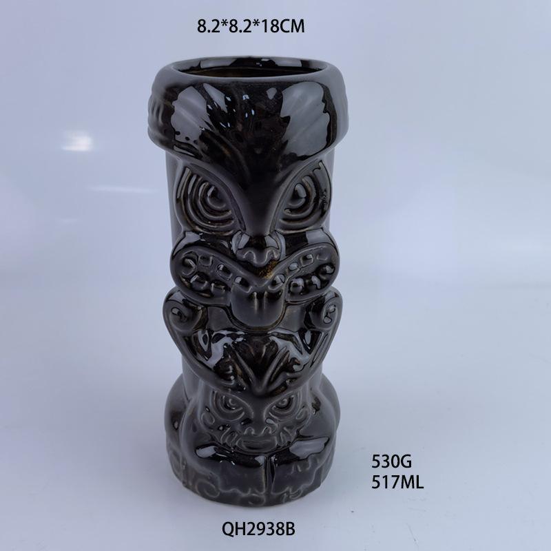 Hawaiian Ceramic Cup TIKI Creative Cocktail Cup Embossed Water Cup Tiki Cup Zombie Face