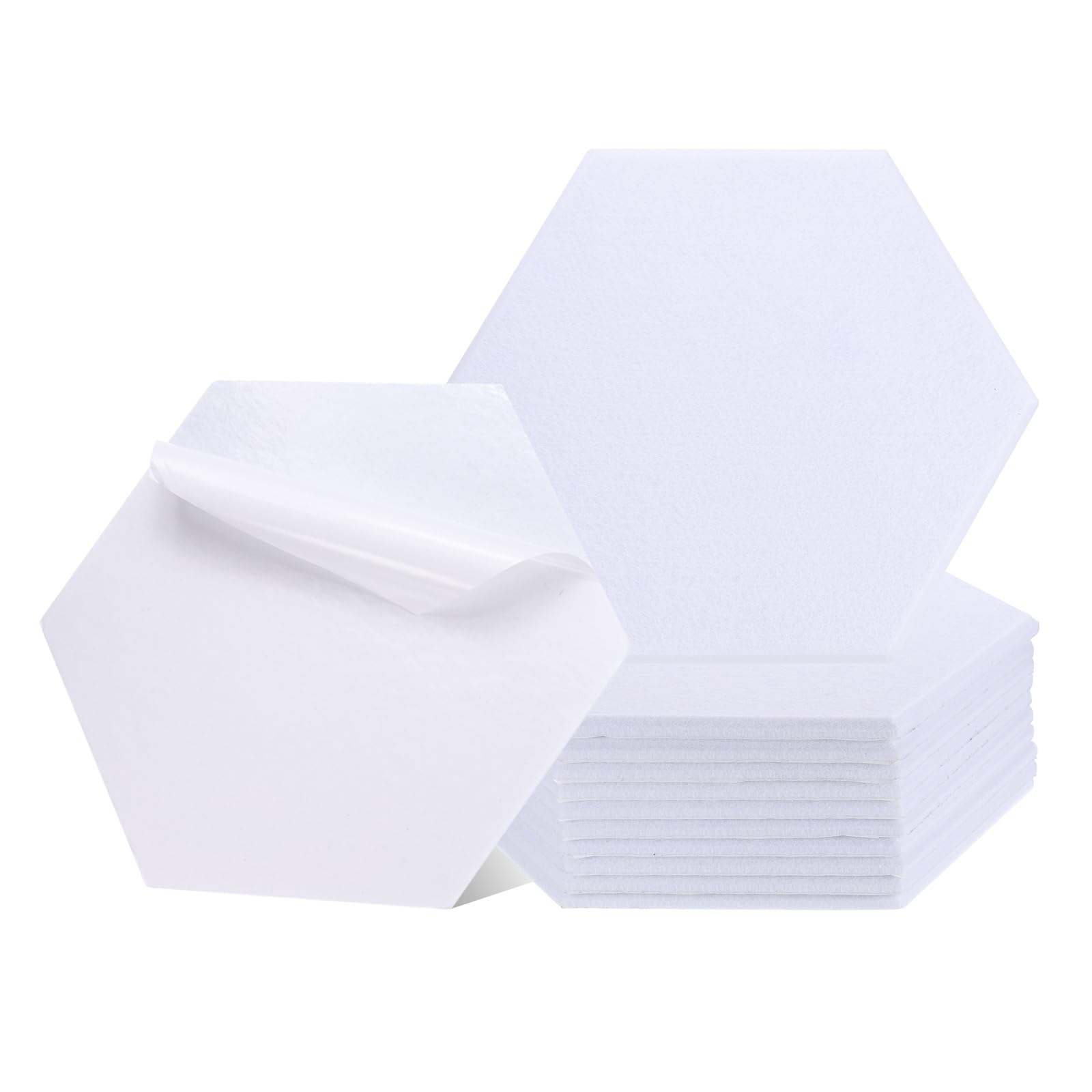 

uxcell 12 штук самоклеючих акустичних панелей, 12 x 10 x 0.4 , Хороша щільність звукоізоляційної підкладки, Шестикутні звукопоглинальні панелі, Ізоляція,