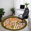 1pc Mushroom Garden Office Round Area Rug, Indoor Mat Suitable For Office, Under Office Chairs Bedroom Living Room Home Decor166