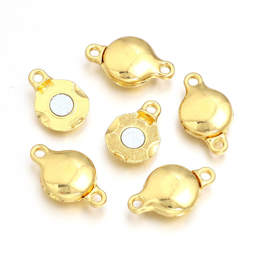 5pcs Alloy Strong Magnetic Clasps Flat Round End Clasps Buckles Connectors For Jewelry Making DIY Necklace Bracelets Accessories