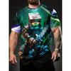 Men's fashionable 3D printed T-shirt, suitable for everyday casual wear, machine washable.