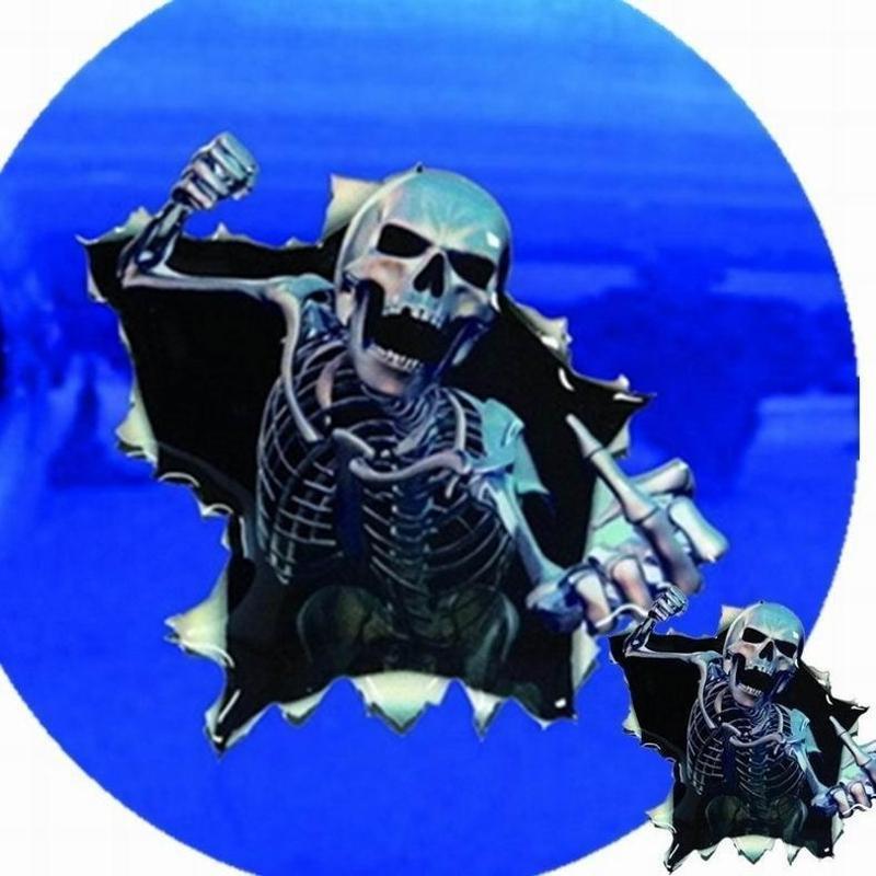 Creative Skull Personalized Car Stickers Halloween Car Decor Self-adhesive Car Stickers Motorcycle Car Skull Graffiti Stickers