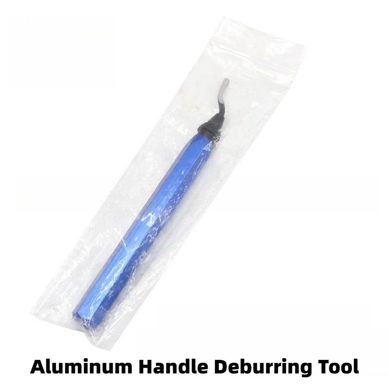 Deburring Tools Set 10pcs Steel Swivel Blades Metal Handle Deburr Tool for Metal Resin PVC Pipes Copper Plastic Remove Burr