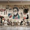 Modern Barber Shop Wall Mural Hairstylist Scissors Comb Scraper Wallpaper Suitable For Barber Shop Beauty Salon 3d Wall Murals