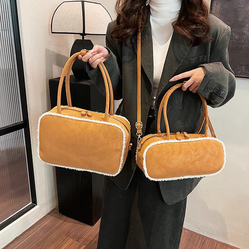 Bowling Underarm Bag 2025 New Fashion Trend Large Capacity Contrasting Color Handbag Shoulder Bag Women's Bag