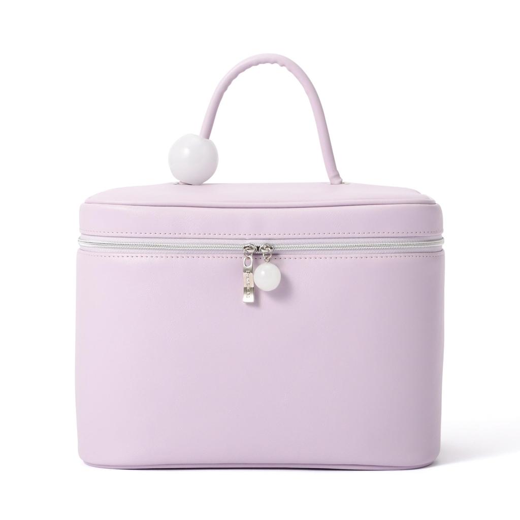 Francfranc Wave Shape Vanity Pouch, Large, Light Purple, Makeup Pouch, Accessory Organizer