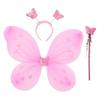 Led Butterfly Wings Light Up Angel Wings Kids Hair Bows Girl Headband Costume Girls Dress Props Party Angel Luminous Fairy Wings