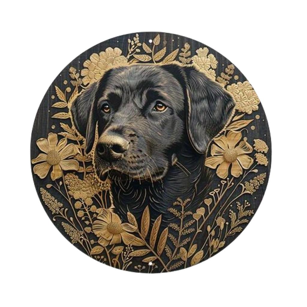 Round Metal Tin Sign Art Painting Wreath Decorative Plates Entrance Decor Gift Mask Theme For Bar Cafe Club Home Room Wall Decor