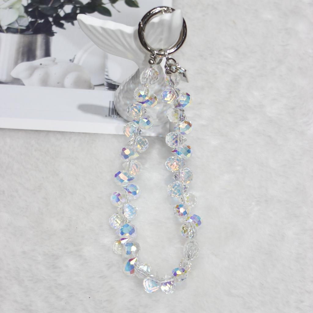 Cell Phone Lanyard 26cm Colorful Crystal Charm Phone Chain Wrist Strap