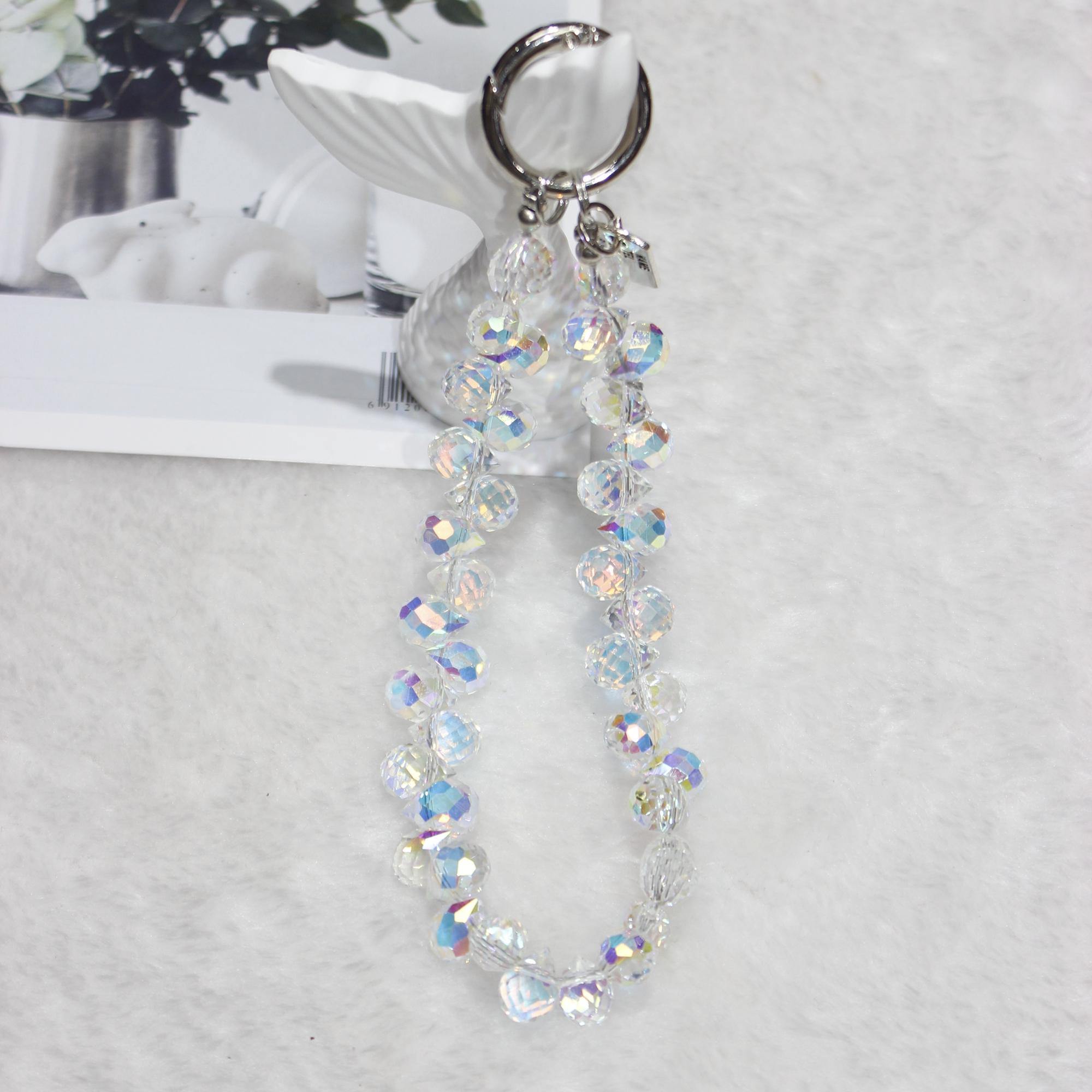 

Cell Phone Lanyard 26cm Colorful Crystal Charm Phone Chain Wrist Strap Type N