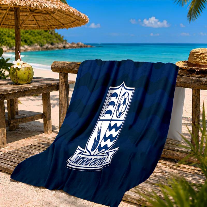 Southend Crest Design Beach Towel Microfiber Beach Towel, Lightweight and Quick-Dry, for Summer Travel, Swimming Pool Fan Birthday Gift