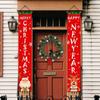 1pair Cute Christmas Porch Sign Cloth Christmas Hanging Banner  Xmas Navidad Gift