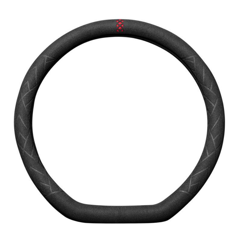 Universal Suede Steering Wheel Cover, Non-Slip & Sweat-Absorbent, with Center Mark for All Seasons.