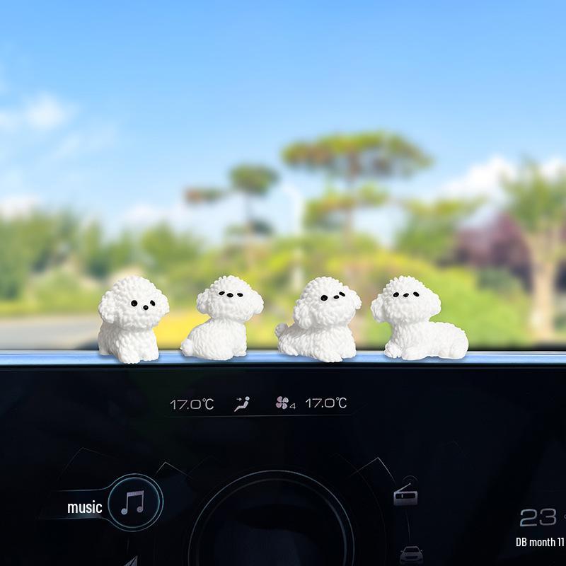 

2024 Милые украшения для машины бишон фризе для девочек - Очаровательные аксессуары для снятия стресса для салона автомобиля