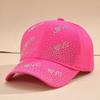 Fashion Hot Diamond Love Peaked Cap Trendy Face Small Baseball Cap Spring And Autumn Sunscreen Sun Hat Source