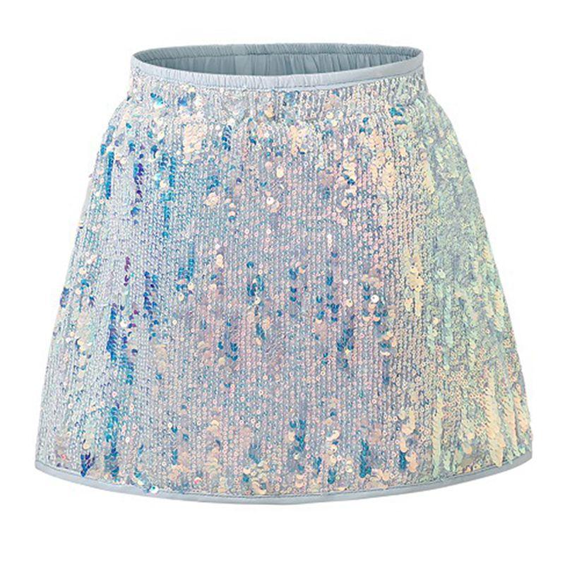 4-14 Jahre Kinder Mädchen Pailletten Glitzer Rock mit Sicherheitsunterhose Tanzrock