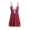 Women's Pajama Set Lace Edge Strap Backless Suspender Nightgown with Bra Set