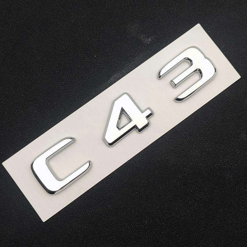 3D ABS Car Badge BITURBO 4MATIC Emblem Rear Trunk Letters Logo For C43 W205 W204 E43 W213 W212 GLE43 X253 GLC43 W167 Accessories
