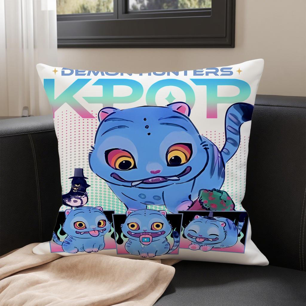 KPop Demon Hunters  Huntrx on the pillowcase: colorful anime patterns, super eye-catching fashion home decoration
