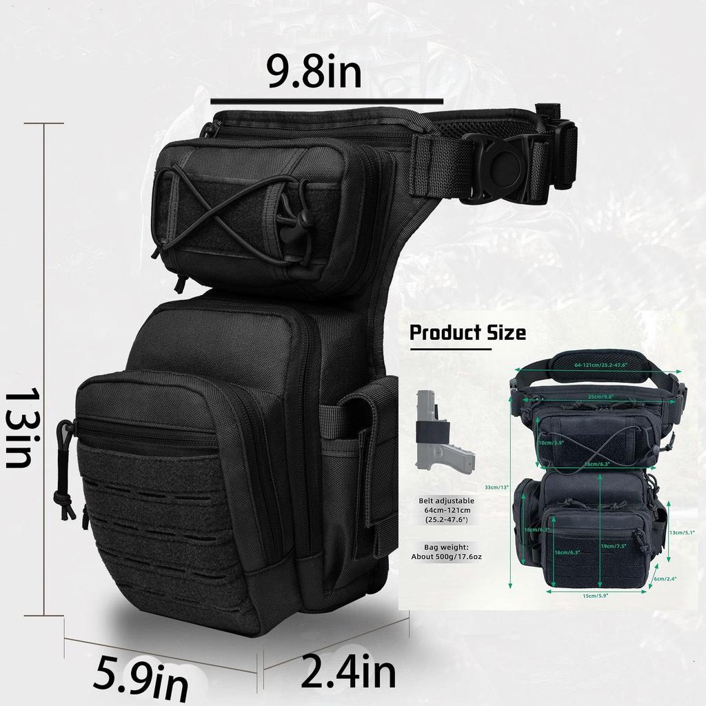 Cross-border Multifunction Tactical Leg Bag - Nylon Laser Cut - For Outdoor Cycling & Motorcycle