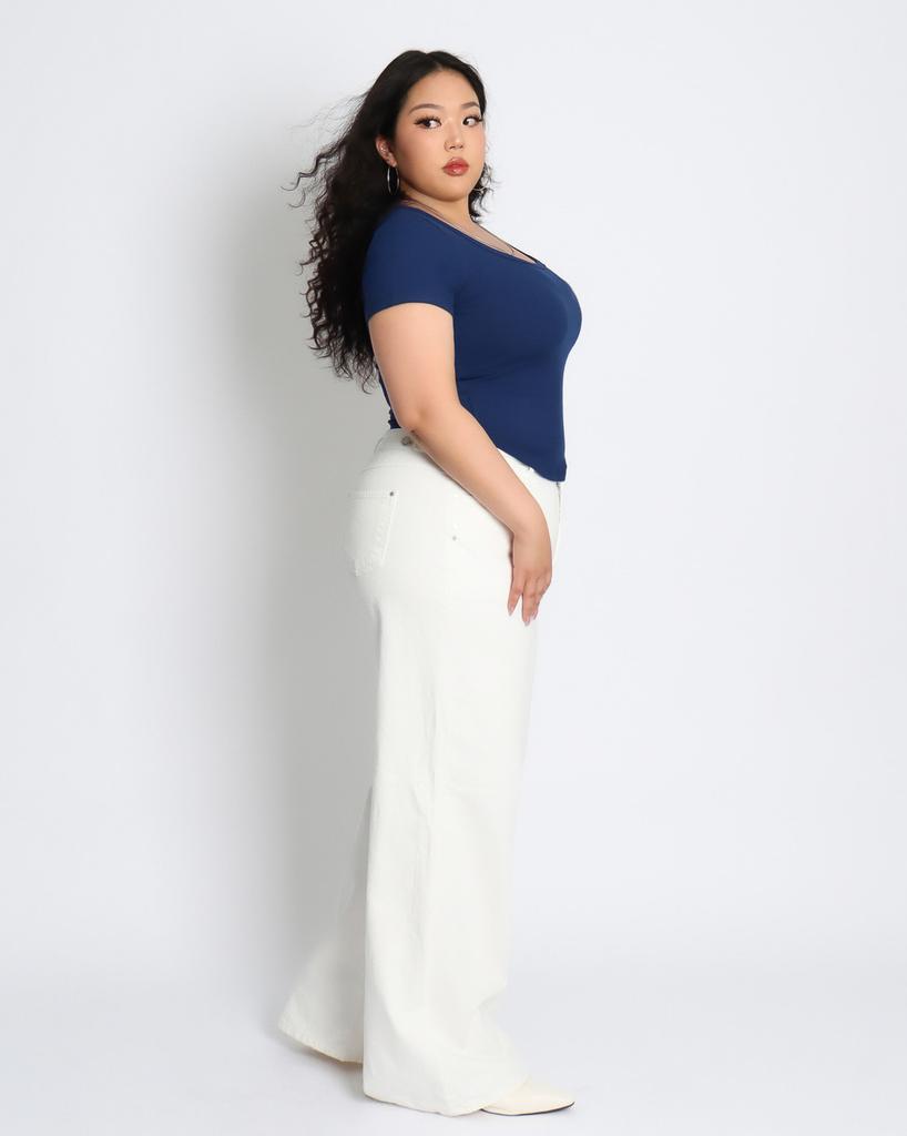 Kulsiseu Cs Cotton Wide Jeans-049 (White)