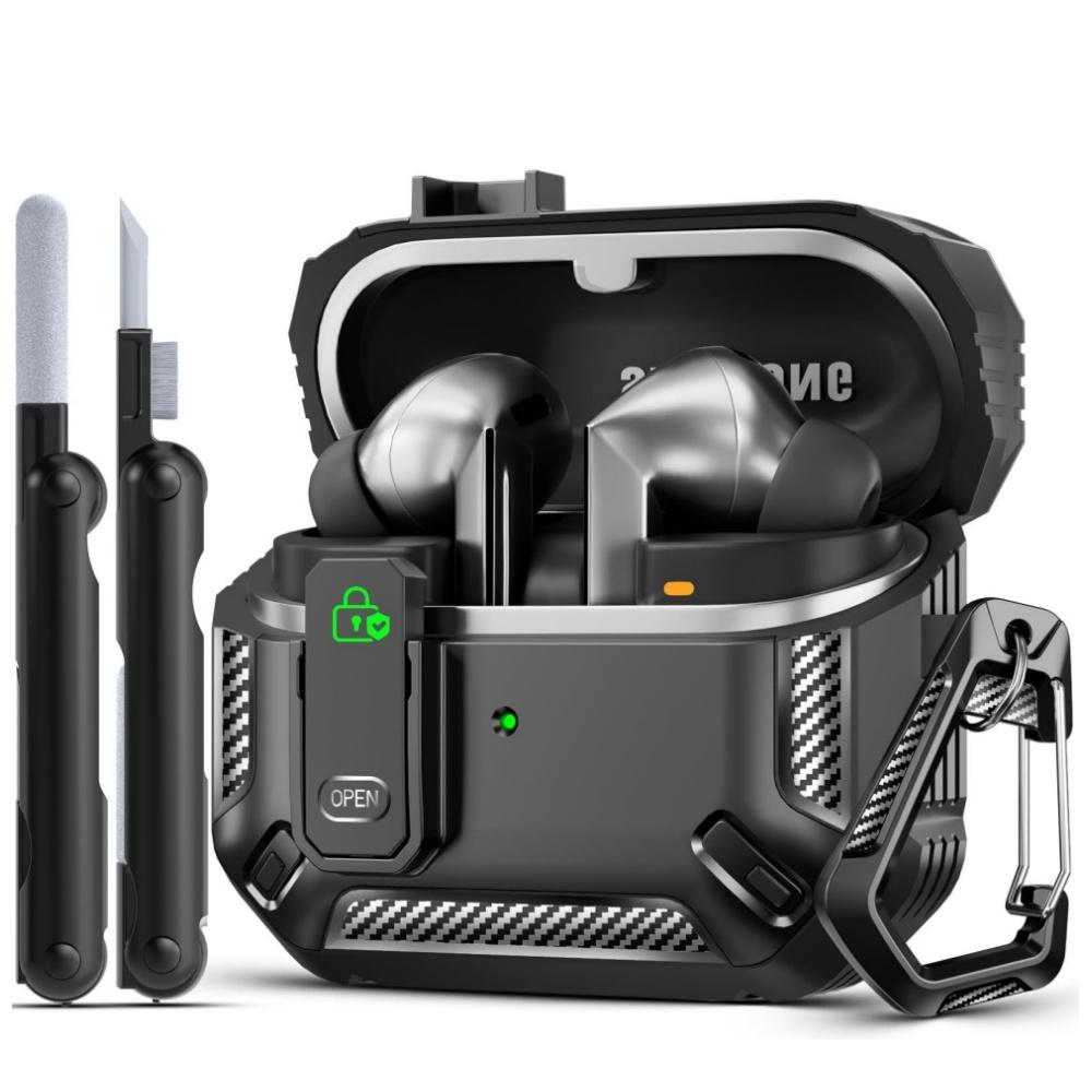 

Чехол из углеродного волокна для Samsung Galaxy Buds 3 FE (2025) / Buds3 Pro (2025) / Чехол для Buds 3 (2025) Чехол с набором для чистки и брелоком For Buds 3 FE