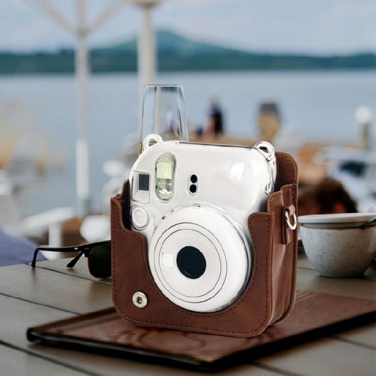 PU Leather Camera Case Bag Protective Cover for Mini 12 Instants Camera Case with Removable Straps