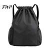 Swimming Gear Bag Sports Backpack, Drawstring Gym Backpack with Side Mesh Pockets, Double Pocket Waterproof Workout for Basketball Soccer Swim